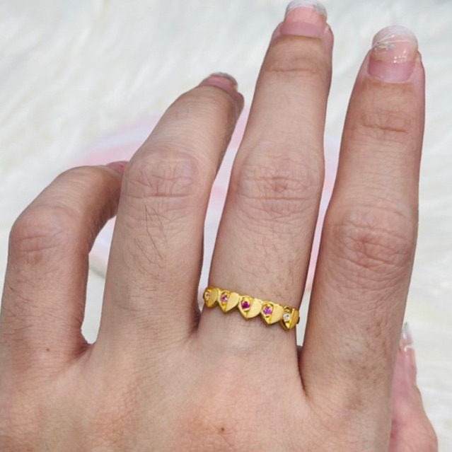 Cincin emas asli kadar 875 20K model love jejer AD merah new item