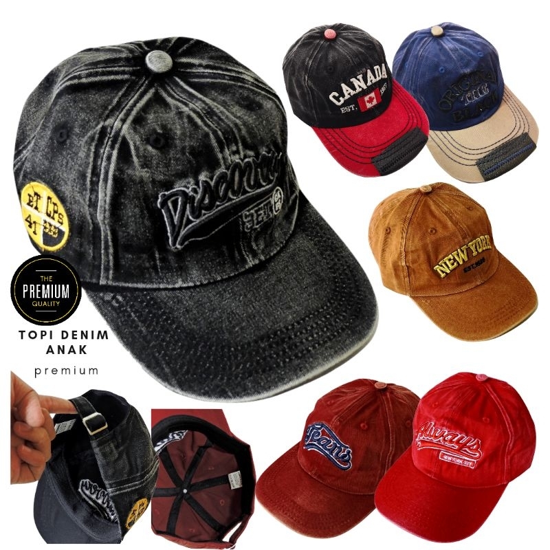 Topi Anak Laki Laki Baseball Keren Bahan Denim Premium