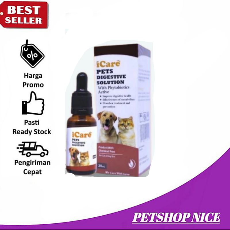 i care, pets digestive solution | 10 ml Kucing dan Anjing