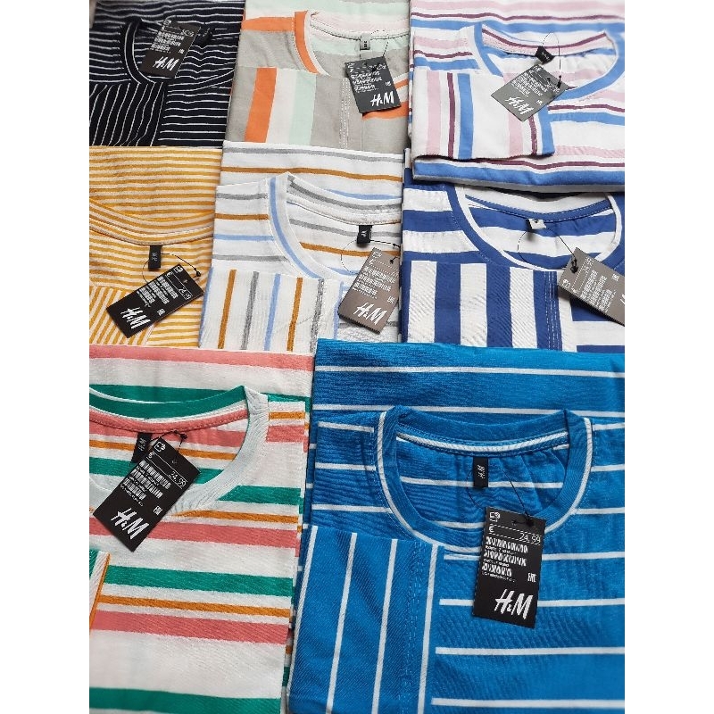 KAOS SALUR LENGAN PANJANG PREMIUM/KAOS STRIPE KATUN DAN RIB LENGAN PANJANG TERMURAH