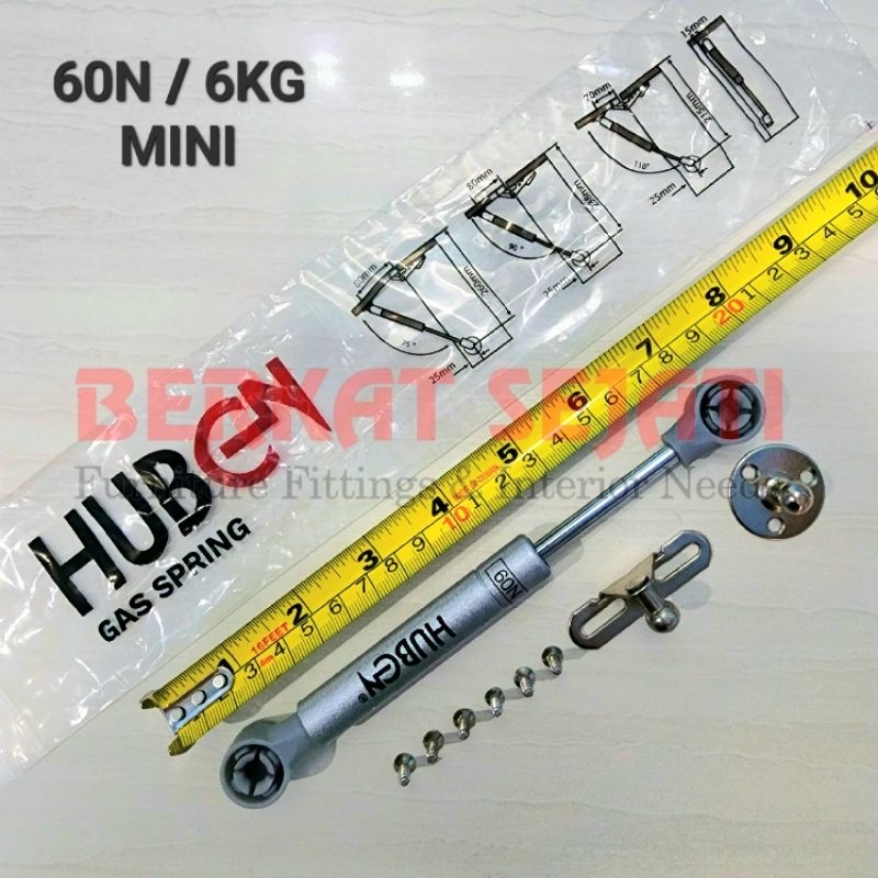 Gas spring MINI 6" x 60 N / Pegas Hidrolik Pintu Lemari Kitchen Set Dapur
