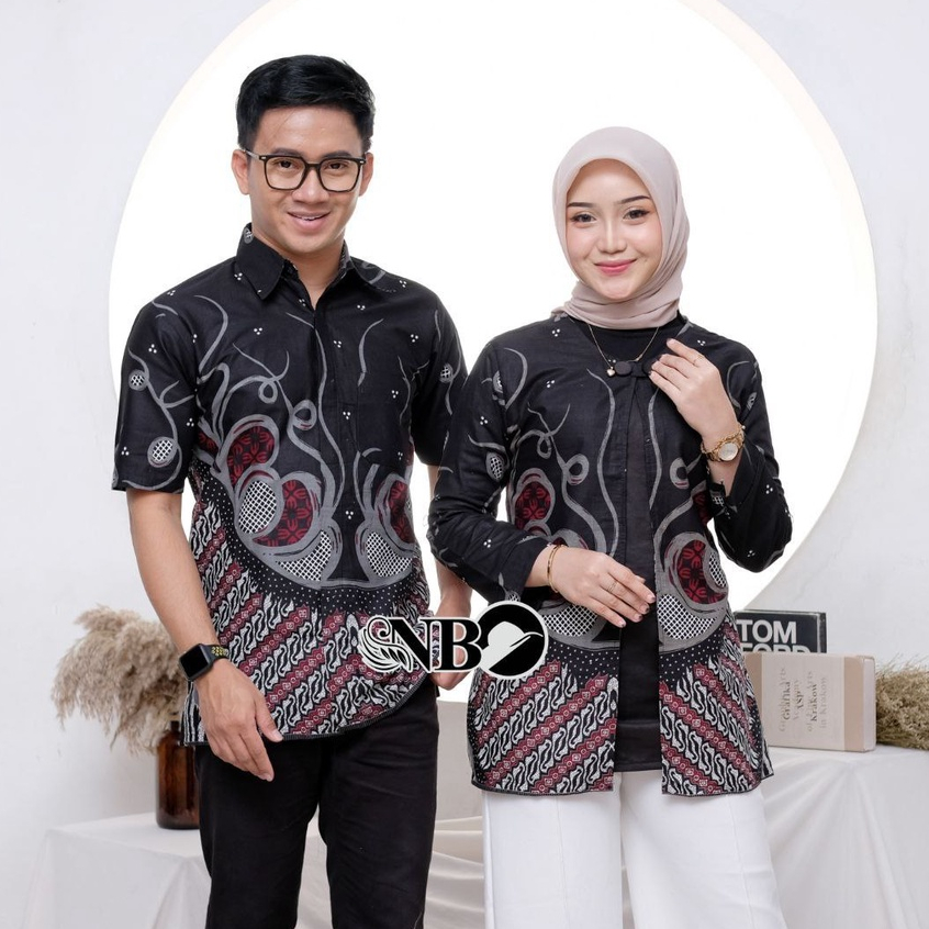 Batik Couple Modern Atasan Blouse Batik Kerja Kantor Wanita Baju Batik Wanita M L XL XXL