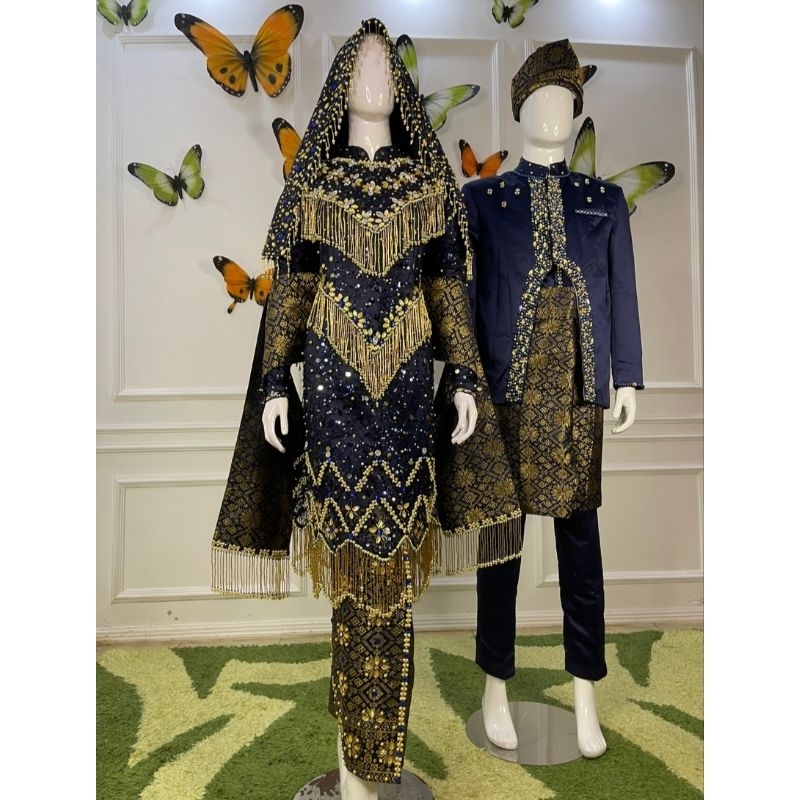 Cauple koto gadang premium berekor  full payet/kebaya akad plus jarik super mewah| kebaya modern