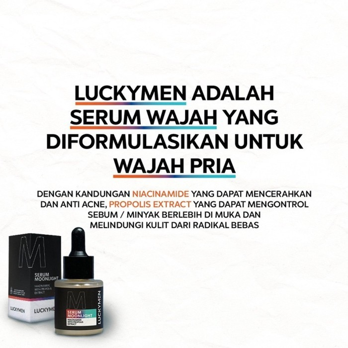 LUCKYMEN Serum Moonlight - Promo Free Emas  Mencerahkan dan Mengobati Jerawat