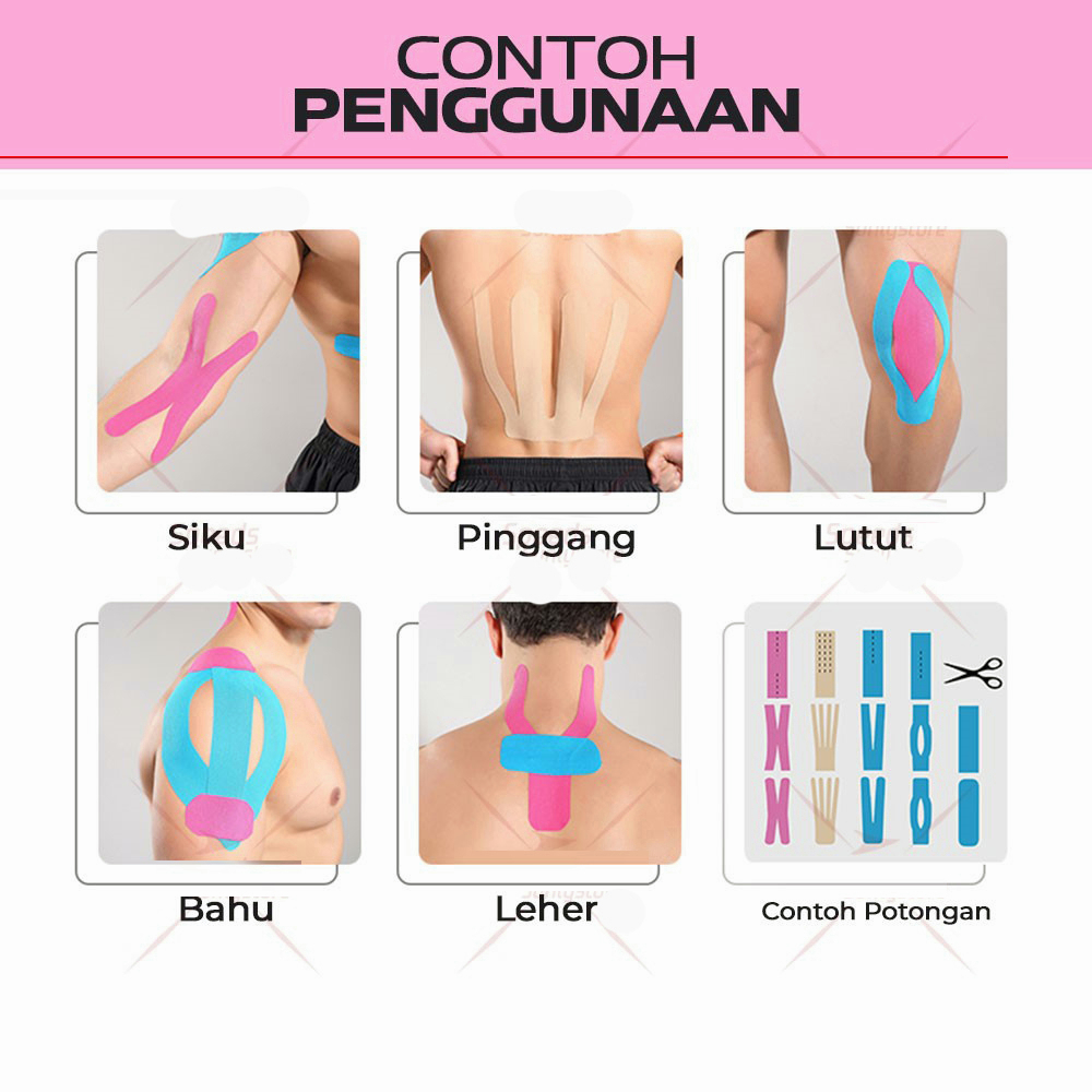 YUN Mall Kanesio Tape / Tapping / Kinesiology Tape  5cm x 5m Termurah Sport And Therapy Tapping Plester Untuk