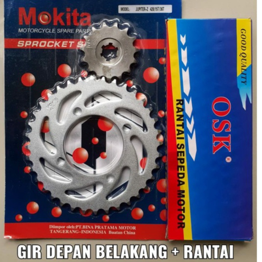 GEAR GIR RANTAI SET PAKET YAMAHA - JUPITER Z VEGA R FIZ R VEGA R NEW FORCE 1 ALFA