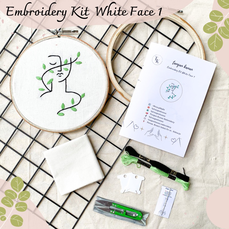 Embroidery Kit White Face - Paket Sulam tangan