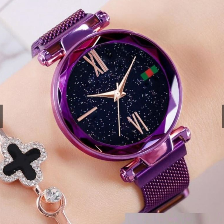 Jam Tangan Magnet Wanita Korea Full Colour Strap