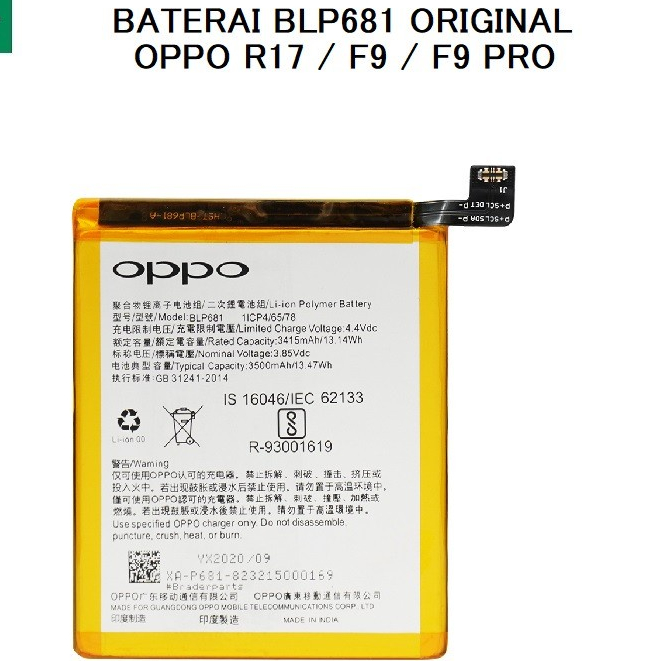 Baterai Oppo F9 BLP 681 Original