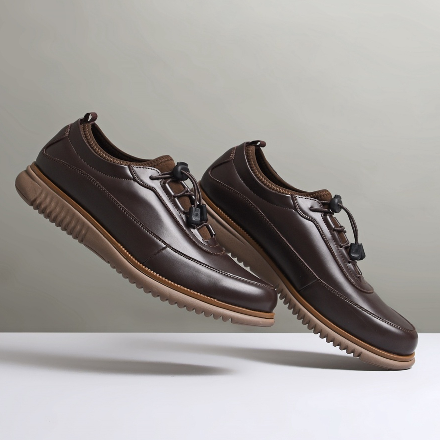 Wave Capucino - Sepatu Formal Oxford Casual Kulit Santai Bertali Kerja Kuliah Kantor Pantofel Pria Kasual Original