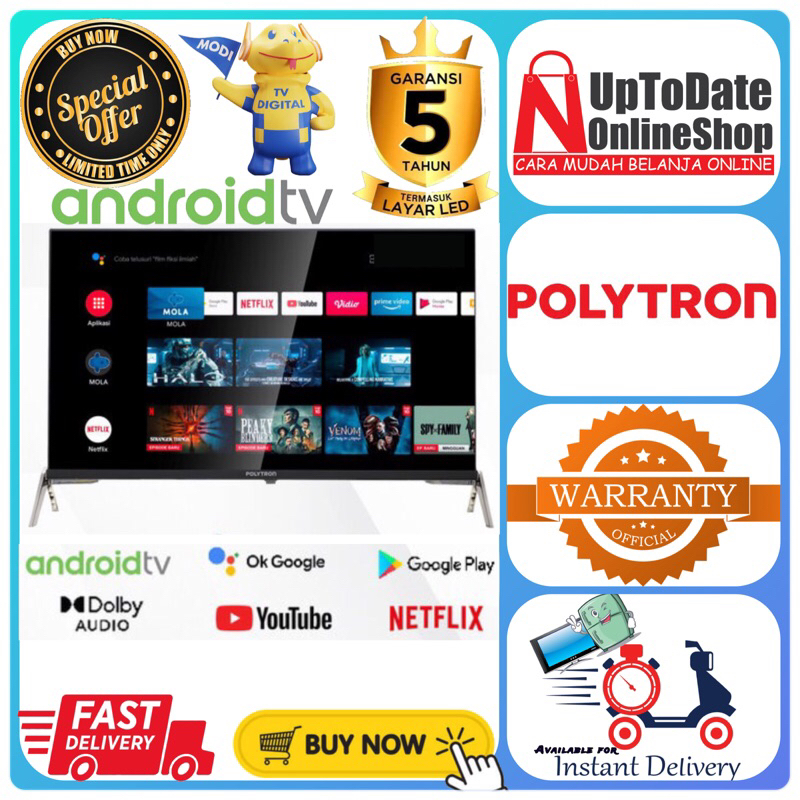 TV POLYTRON PLD32AG5959 32AG LED 32INCH ANDROID SMART TV HD YOUTUBE NETFLIX LED POLYTRON
