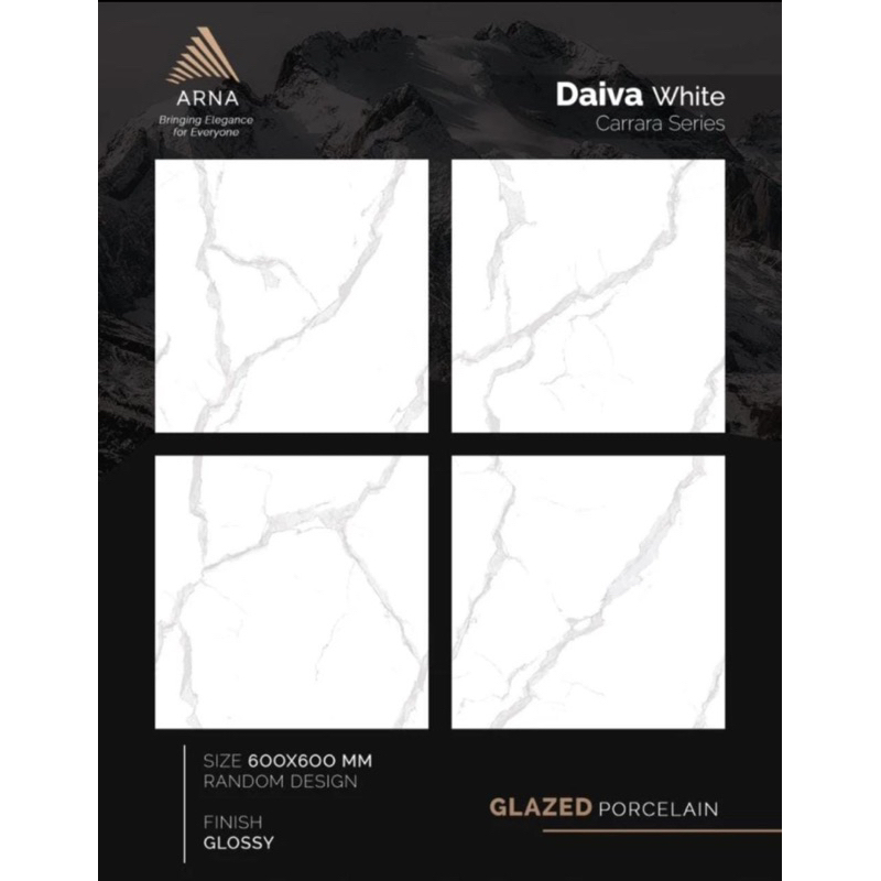 Granit LANTAI Dinding MURAH Arna DAIVA WHITE 60x60 KW1