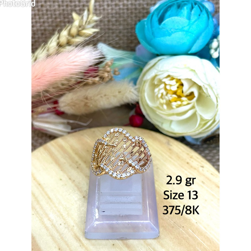 Cincin model krancang mata ac 3367 - 2.9 Kuning 375/8K
