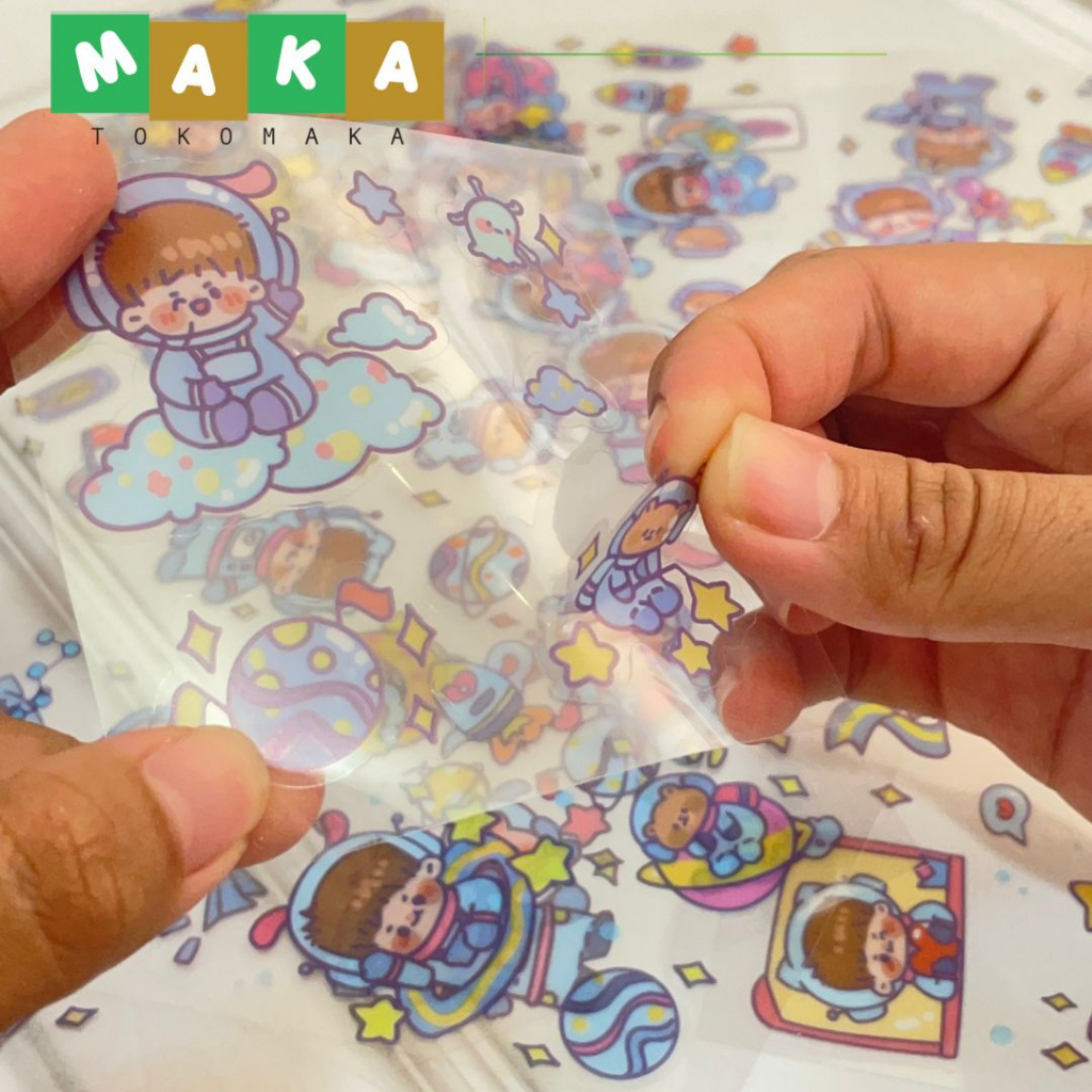 

paket sticker senmu versi 3 isi 100 sticker anti air stiker vinyl sticker transparant sticker bening perlengkapan DIY journaling