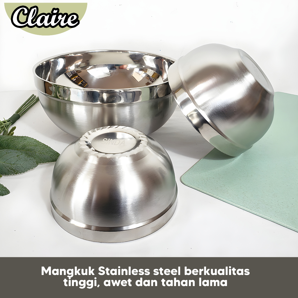 Mangkok Korea Stainless / Mangkok Korea Tebal / Mangkok Double Wall Bowl Banyak Ukuran