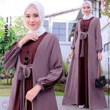 Baju Wanita Bahan Crinkle Gamis Kirana Terbaru Termurah