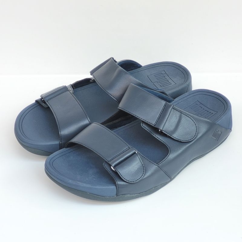 Fitflop Dass Slide Leather Sandal Kulit Adjustable Two Strap Selop Slip On