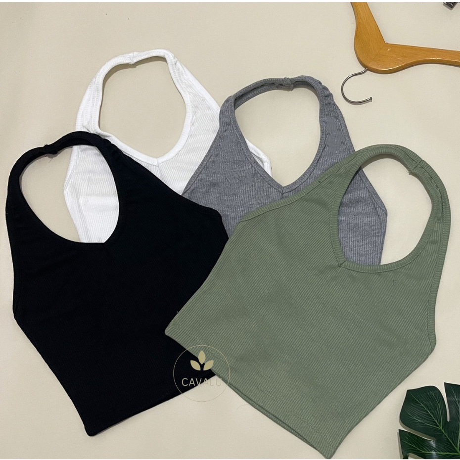 CAVALU Knit Halter Top Korea Rajut Korean Tank Top Crop Top 134