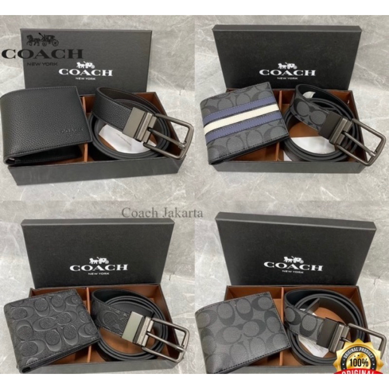 Dompet Coach Original Pria Feat Belt Coach
