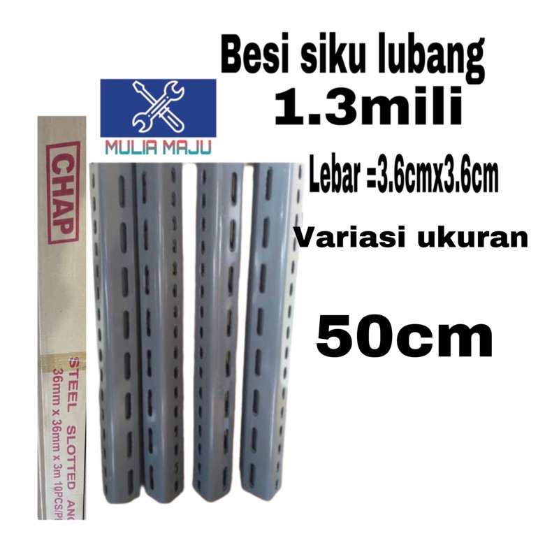 besi siku lubang 1.3mili ukuran 50cm