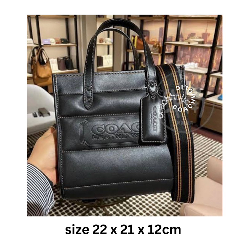coach field tote 22 quilted