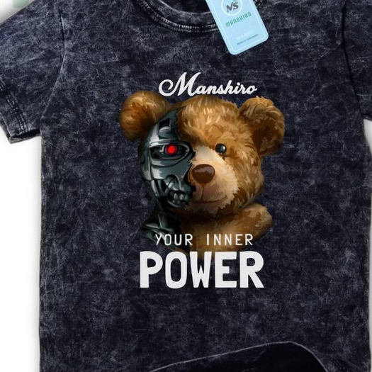 MANSHIRO Baju Kaos Washed Polos Anak Laki Laki / Perempuan Unisex Umur 1-12 Tahun Bahan Cotton 30S