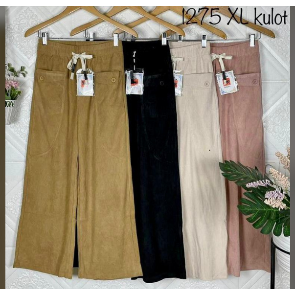Celana Kulot Import Wanita Pinggang Karet XL 3XL