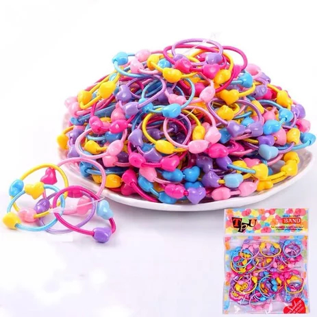 (ISI 50 PCS) Ikat Rambut Happy Girl / Anak Bayi Perempuan Karet Kunciran Kuncir Rambut Kualitas Impor Murah Lucu Mainan Kiosbalitaaprillia