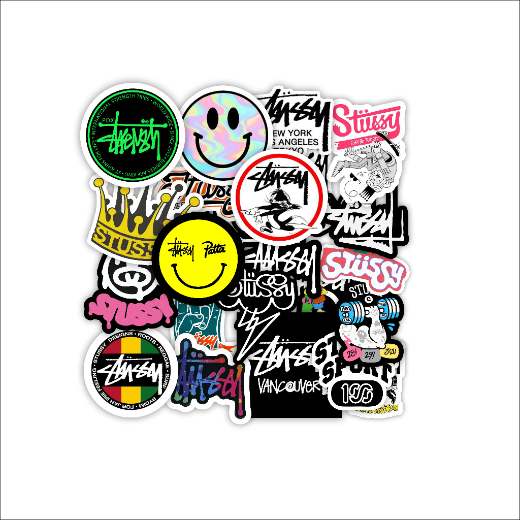 

PAKET STIKER BRAND ISI 25PCS STIKER BRAND STUSSYY HIGH QUALITY GRAFTAC WATERPROOF