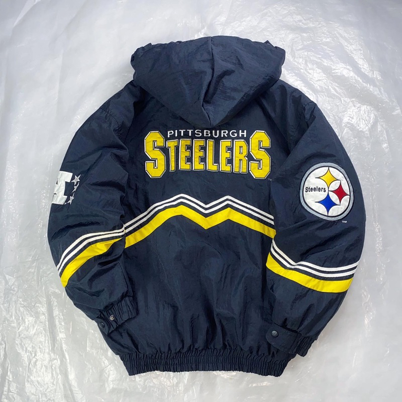 VTG STEELERS PITTBURGH NFL PROLINE JAKCET ( AUTHENTIC TAG ) LOGO ATHLETIC