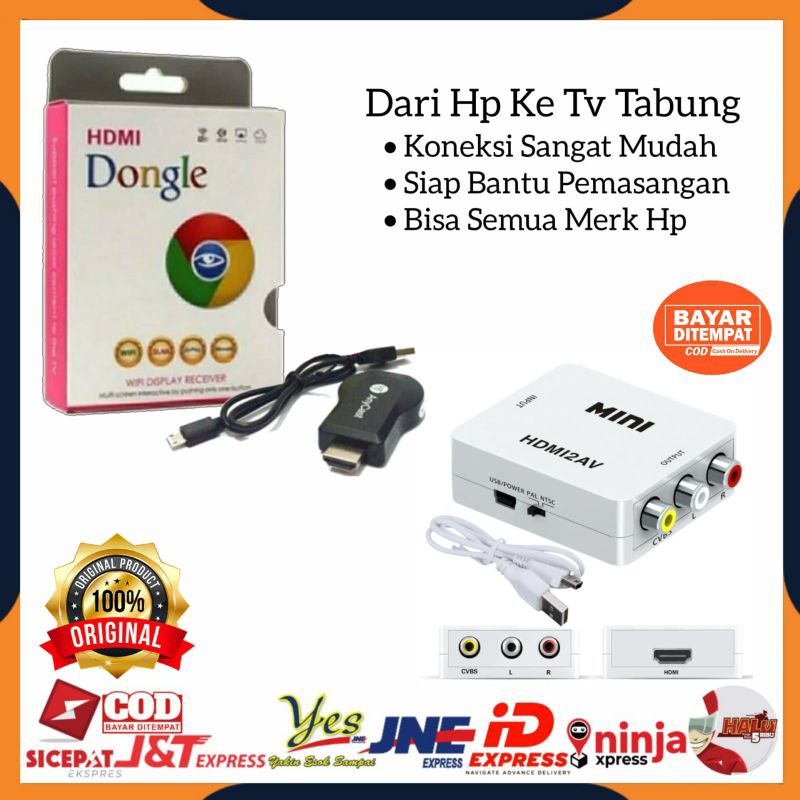 [COD] PAKET ANYCASH DONGEL DARI HP KE TV TABUNG / ANYCAST DONGLE SCREEN MIRRORING / PENYAMBUNG HP KE TV