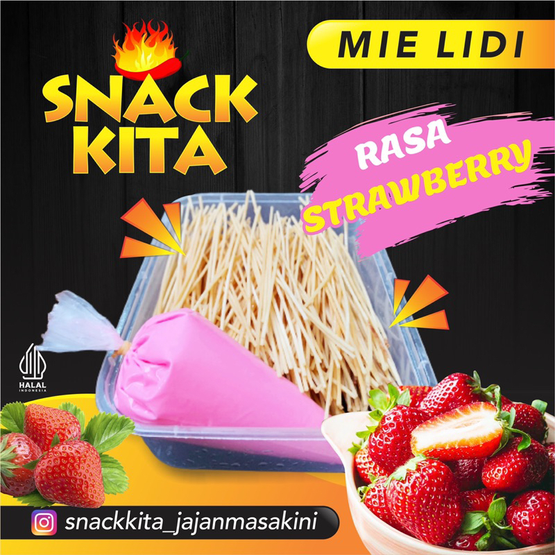 

Mie Lidi Strawberry Lumer Viral Snack Kita