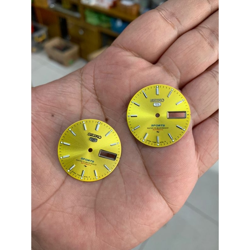 Plat Dial Jam Tangan Seiko 5 sport Kuning 7009