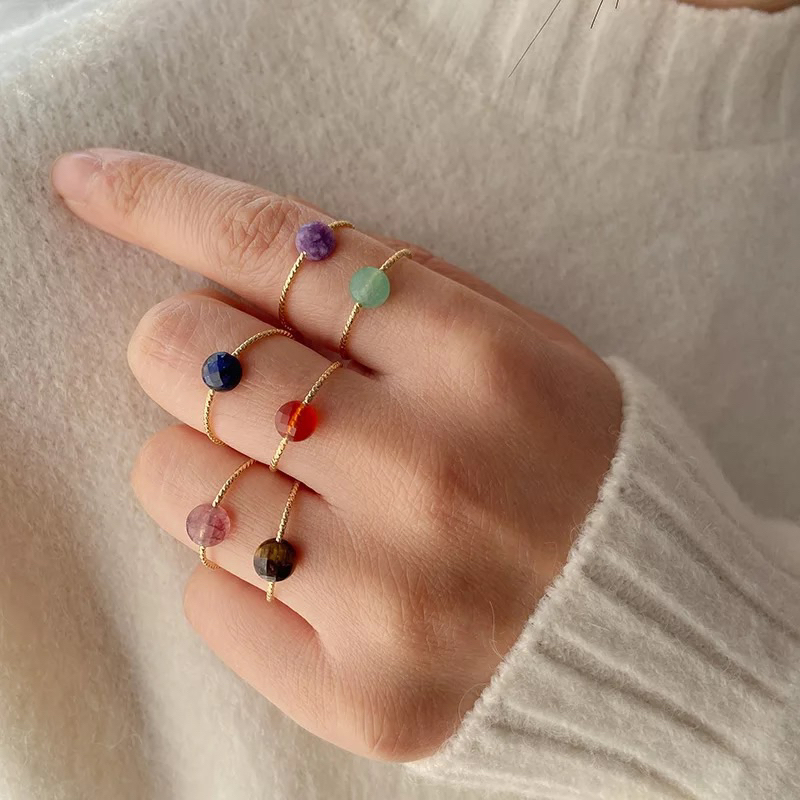 Ark.co - SOLAR SYSTEM RING cincin batu pelangi rainbow etnik minimalis