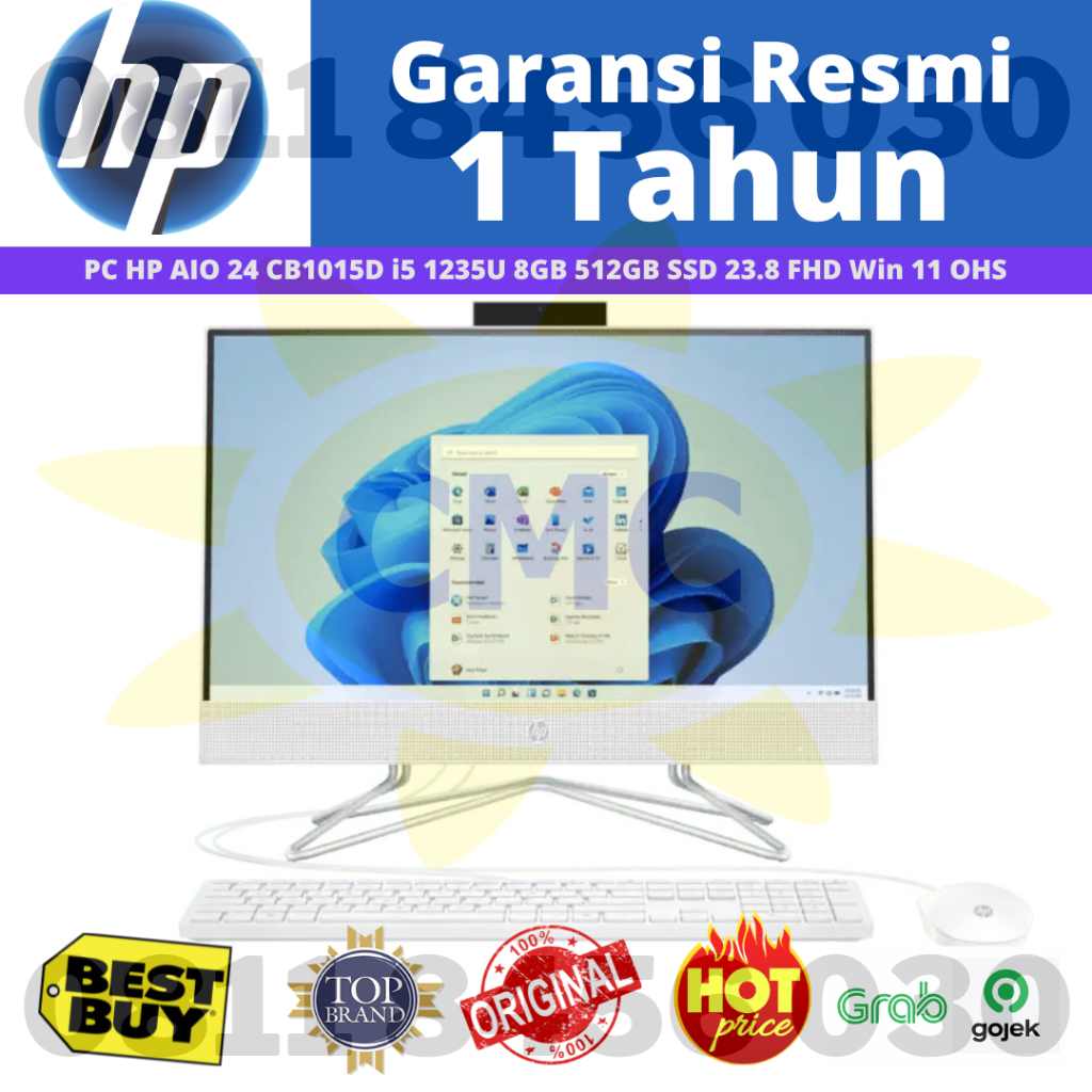 PC HP AIO 24 CB1015D i5 1235U 8GB 512GB SSD 23.8 FHD Win 11 OHS