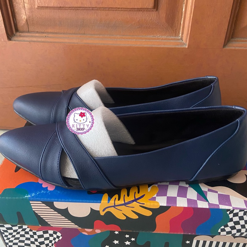 Adorableprojects - Ascot Flat Shoes Navy - Sepatu Wanita