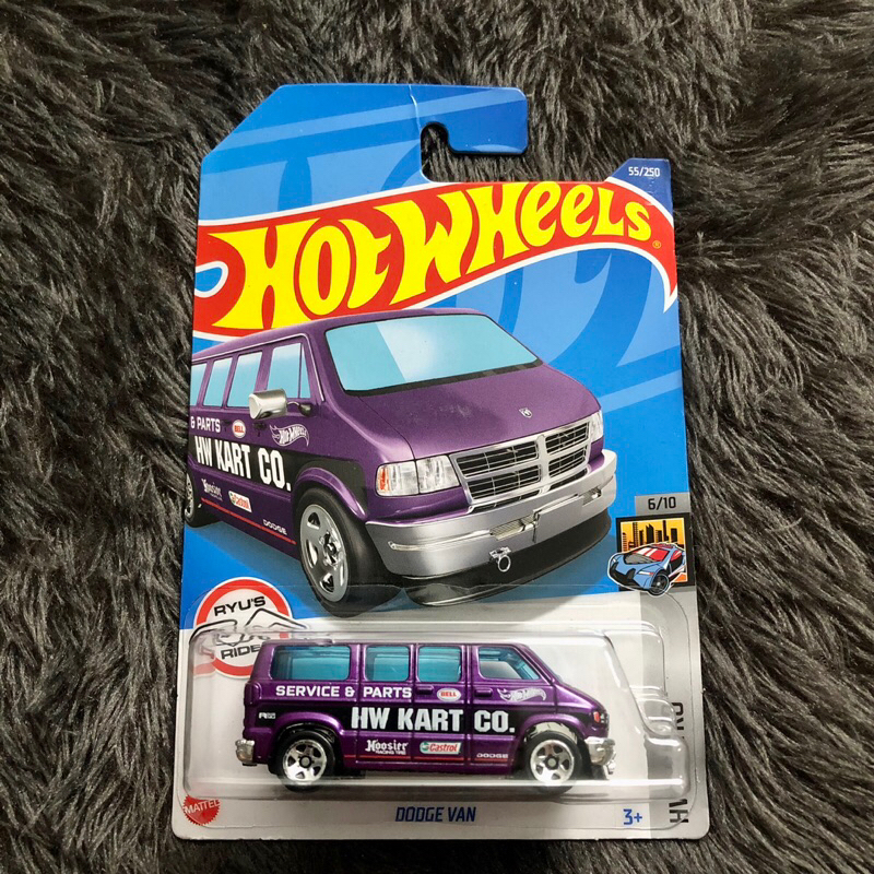 Hot Wheels 1986 Toyota Van, Dodge Van Ungu, Dodge Van Biru