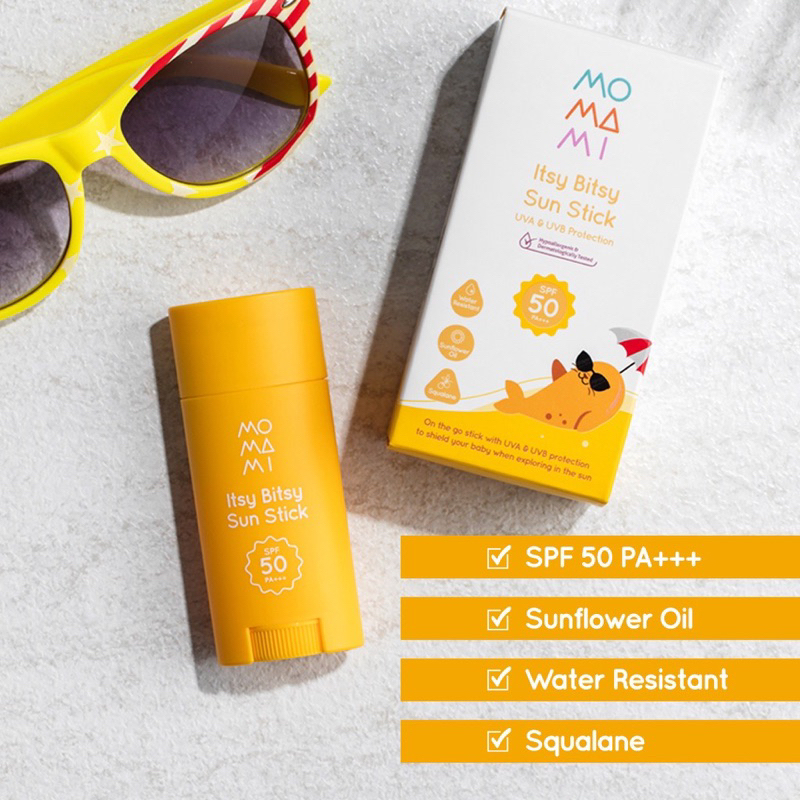 Momami Itsy Bitsy Sun Stick 15gr / Stik Tabir Surya Anti Sinar Matahari