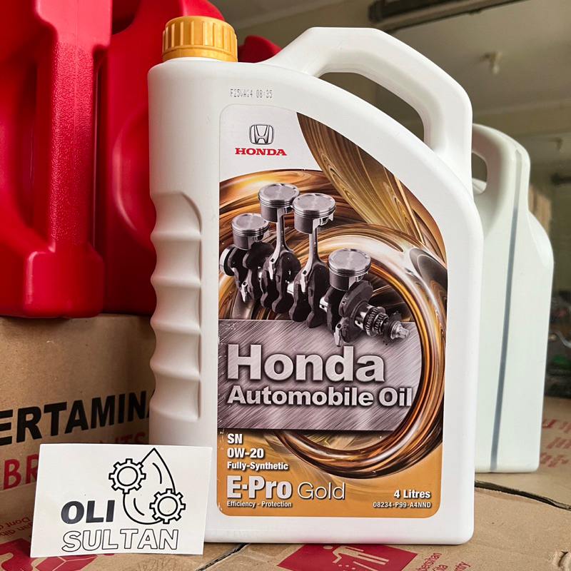 HONDA AUTOMOBILE OIL E-PRO GOLD SN 0W-20 4L | BARCODE HIJAU ORIGINAL
