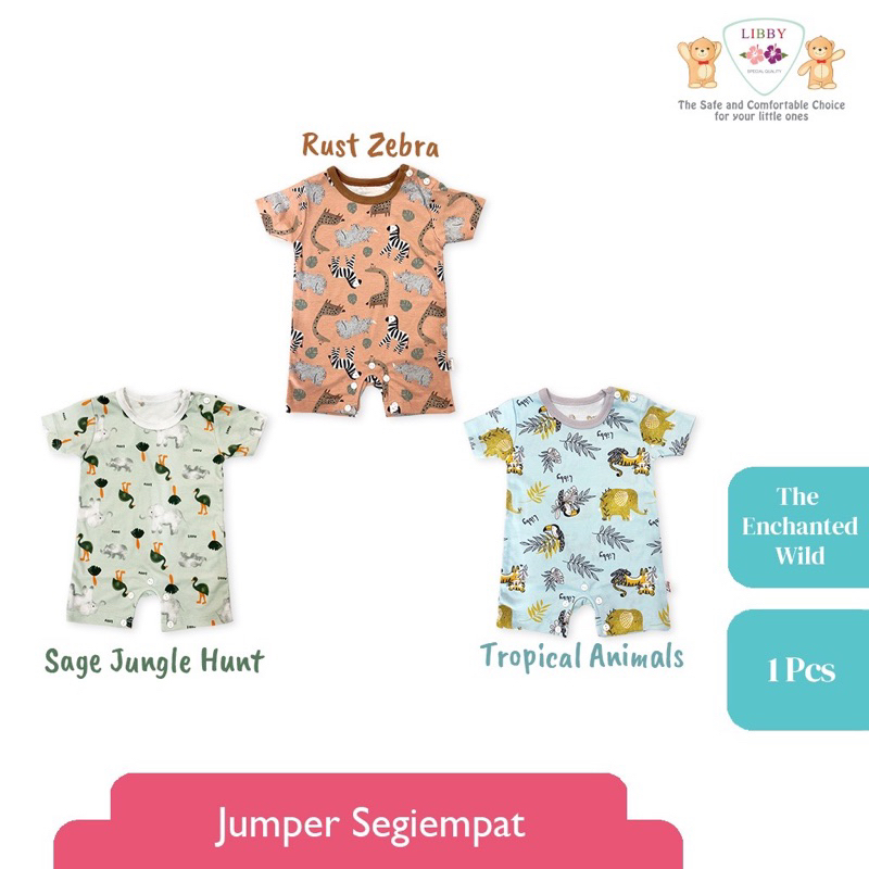 LIBBY Baju Kodok Segiempat / Romper Bayi NEWBORN (0-3M)