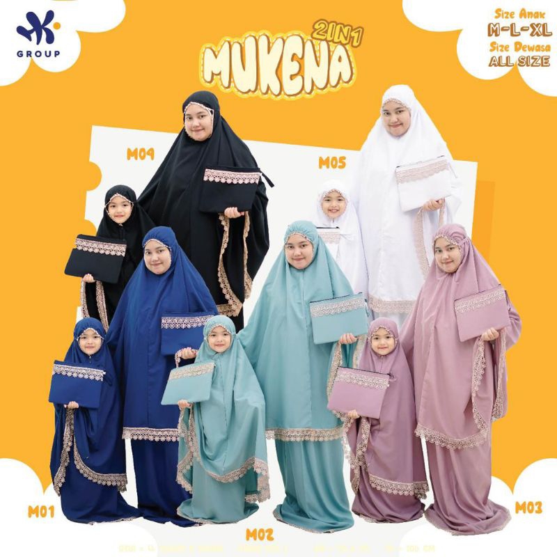 MUKENA COUPLE IBU DAN ANAK MODEL 2IN1 BY HK GROUP