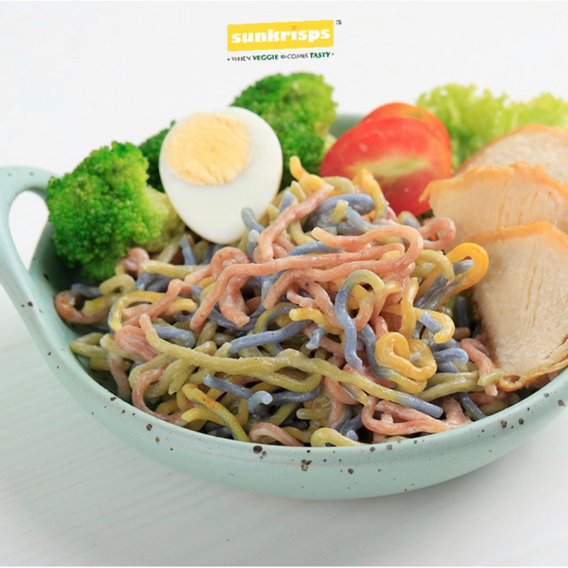 Sunkrisps Rainbow Noodle | Mie Pasta Keju Pelangi Sehat Anak