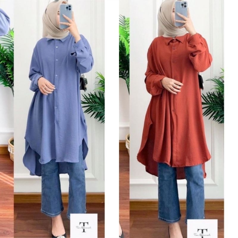 FARISH TUNIK CRINKLE AIRFLOW//ATASAN WANITA HIJABERS//TUNIK CRINKLE AIRFLOW