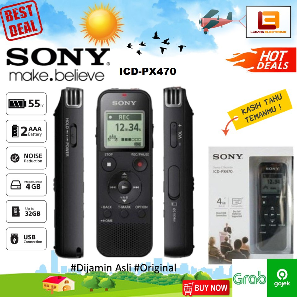 Jual SONY ICD-PX470 VOICE RECORDER Alat Perekam Suara | Shopee Indonesia