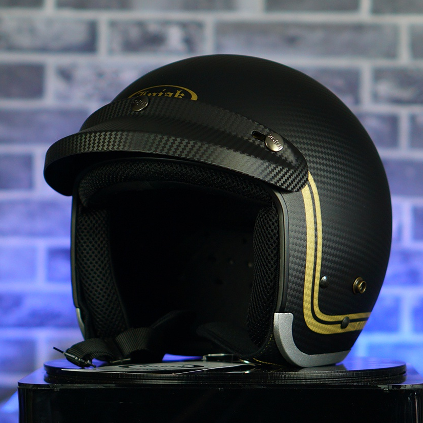 Helm Bogo INJAK Carbon List Chrome Retro Carbon Original Dewasa SNI Paket Kaca HELM BOGO MODERN HELM