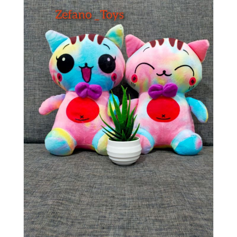 Boneka Kucing Kawai Rainbow