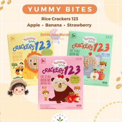 YUMMY BITES RICE CRACKERS 123 APEL PISANG STRAWBERRY