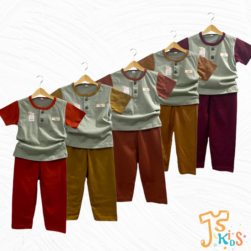 JISA Kids - Baju Anak / Setelan Anak Kombinasi Warna Kiano Kancing Depan Mirror Libby Kids