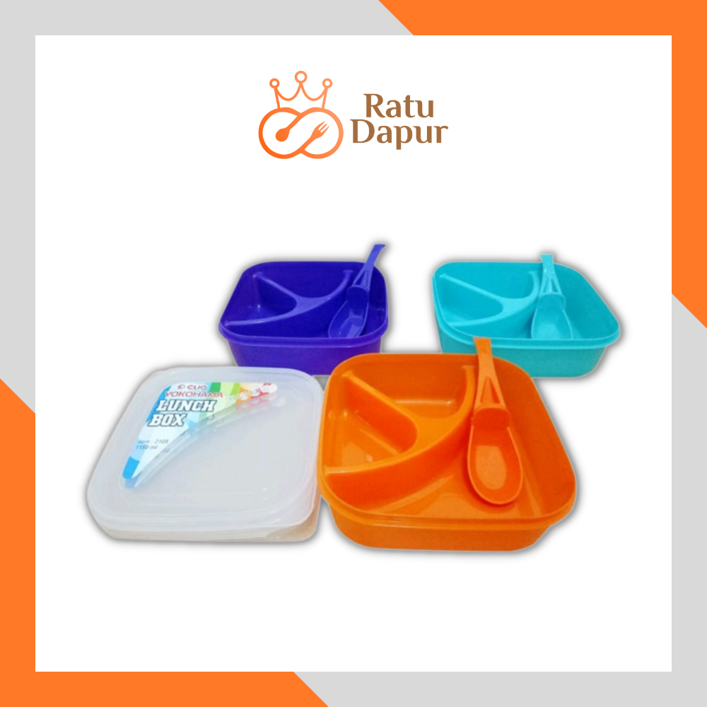 Kotak Bekal Makanan Clio YOKOHAMA isi 1 pcs Lunch Box Sekolah / Tempat Makan Kotak Makan Katering / Souvenir Ultah