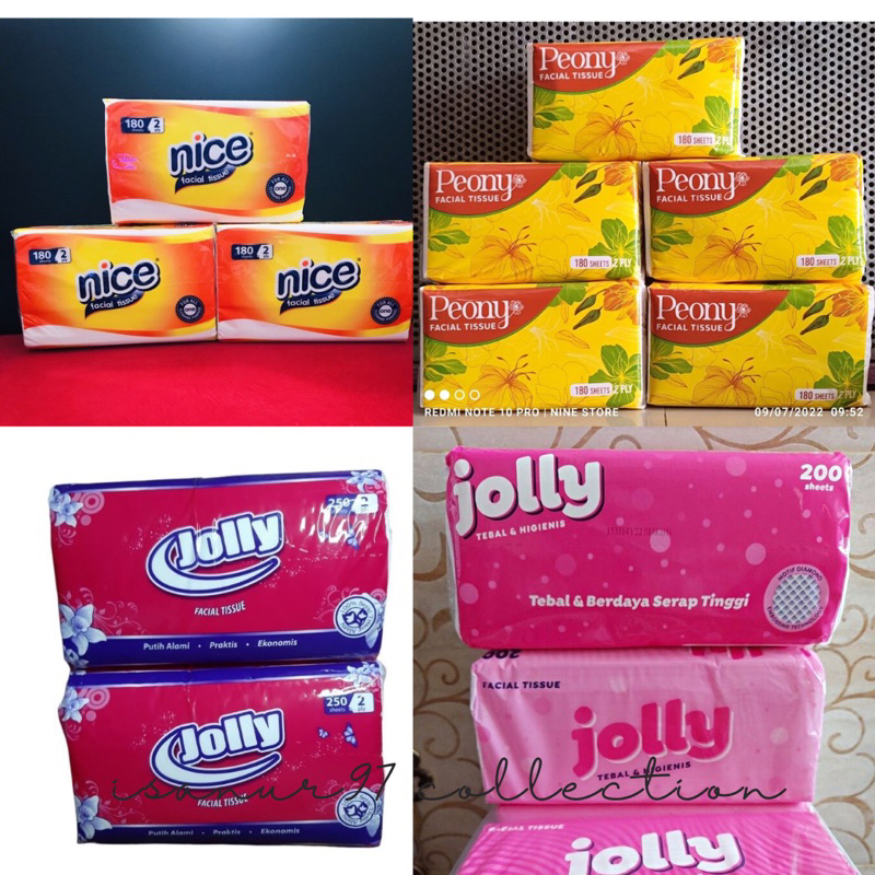 PROMO TISU NICE TISSUE NICE 180 SHEET 2 PLY | TISSUE JOLLY 250 SHEETS| TISSUE FUSIA 180 SHEETS | TISSUE PEONY 180 SHEETS